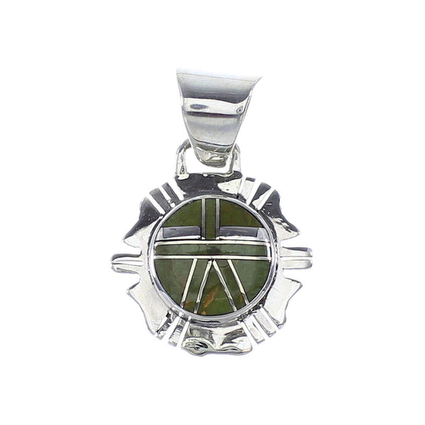 Turquoise Inlay Sterling Silver Southwestern Jewelry Pendant RX96202